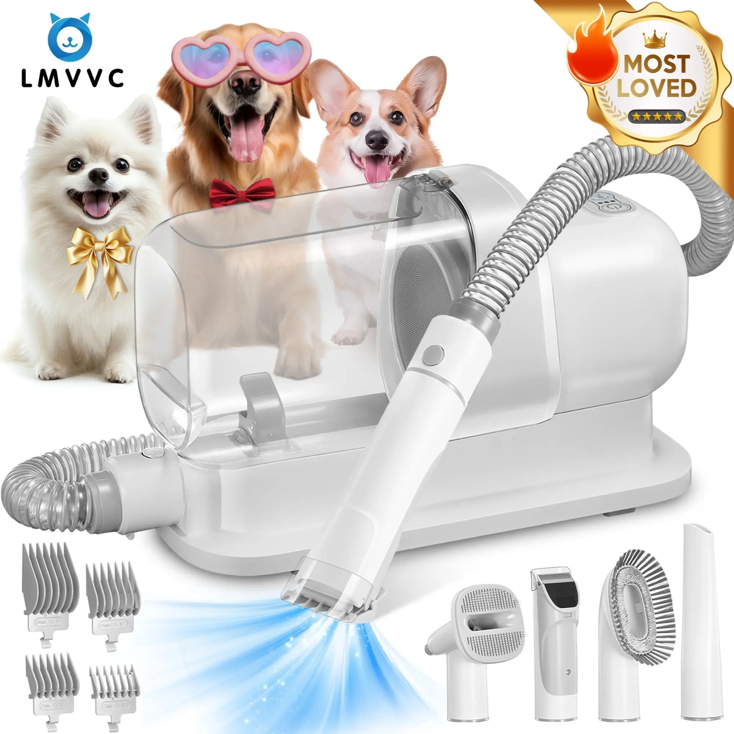 CleanPaw™ Silent Pet Vacuum Groomer with 2.3L Dustbin