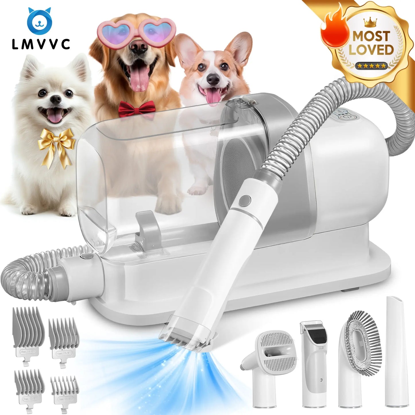 CleanPaw™ Silent Pet Vacuum Groomer with 2.3L Dustbin
