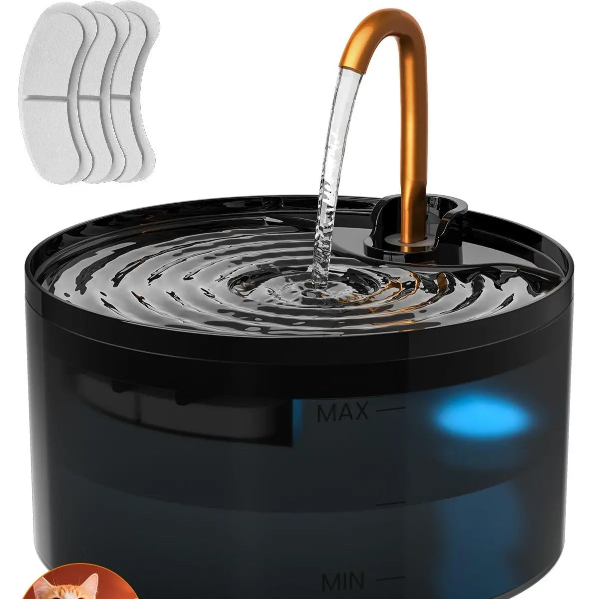 AquaPure™ Ultra-Quiet LED Cat Water Fountain