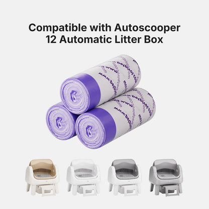 Petpivot Autoscooper 12 Lite Waste Bags, 60-Pack Replacement Trash Bags for Autoscooper 12 Lite Self-Cleaning Cat Litter Box, Helps Seal in Odors, Automatic Litter Box Liner Bags,Back to School