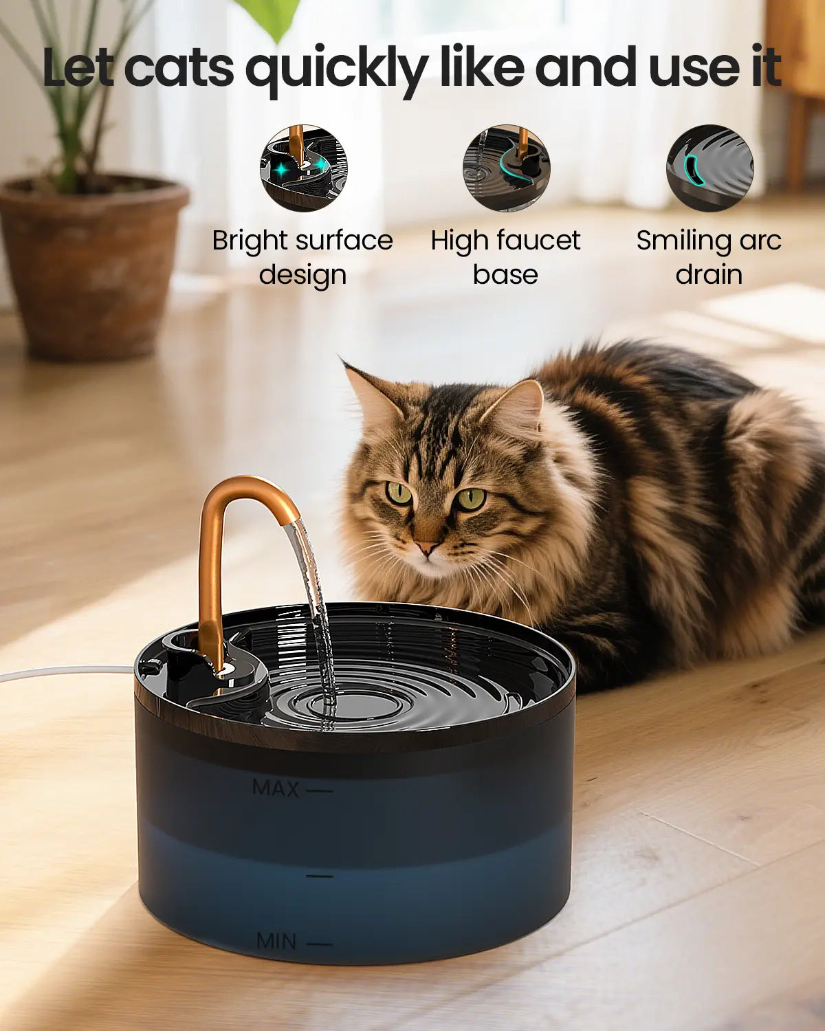 AquaPure™ Ultra-Quiet LED Cat Water Fountain