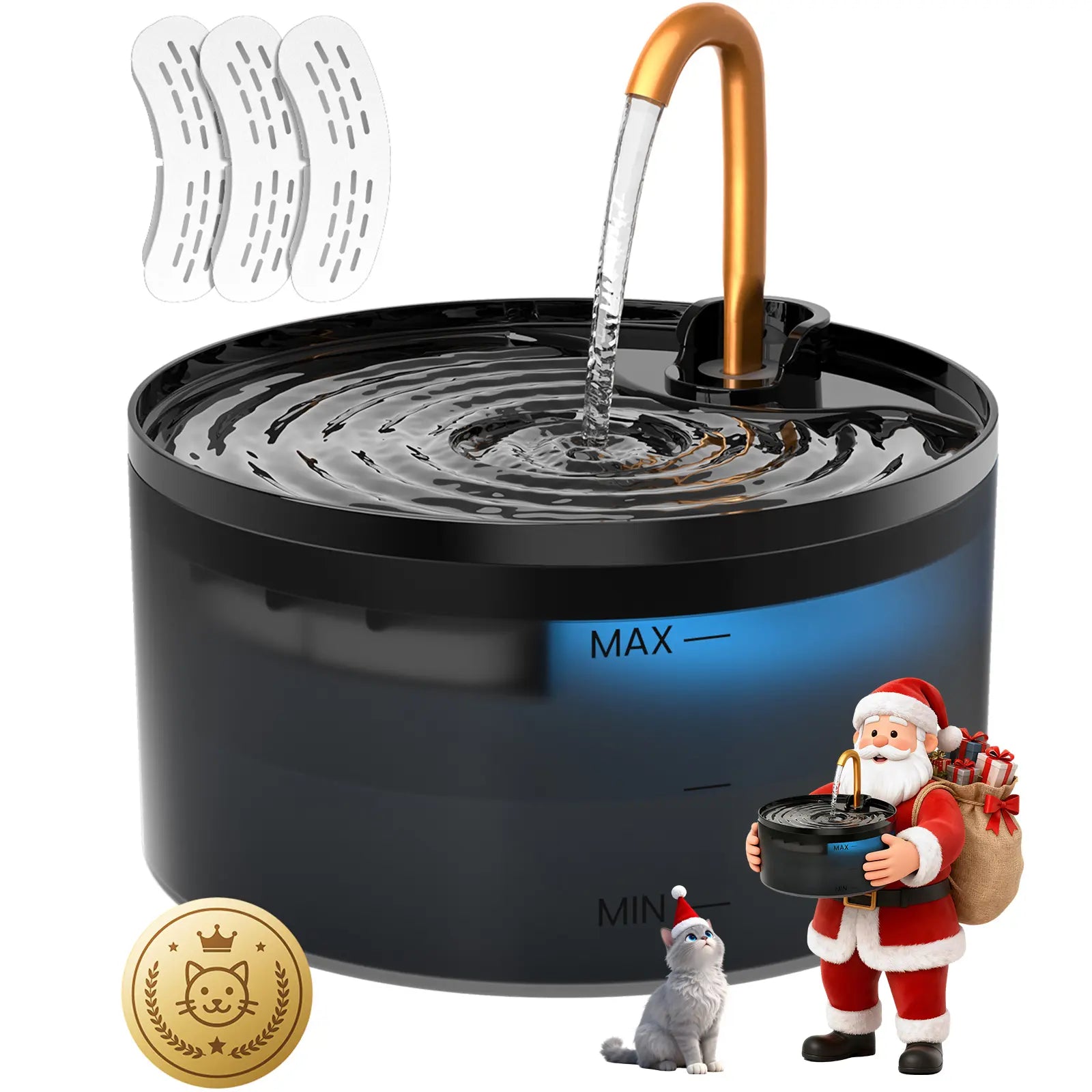 AquaPure™ Ultra-Quiet LED Cat Water Fountain