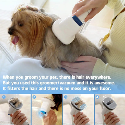 CleanPaw™ Silent Pet Vacuum Groomer with 2.3L Dustbin