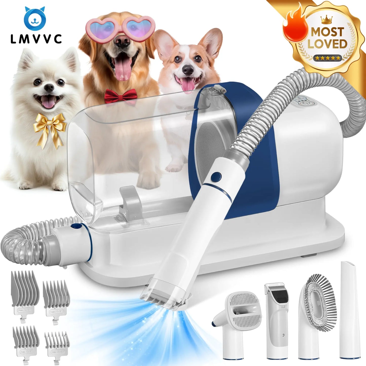 CleanPaw™ Silent Pet Vacuum Groomer with 2.3L Dustbin