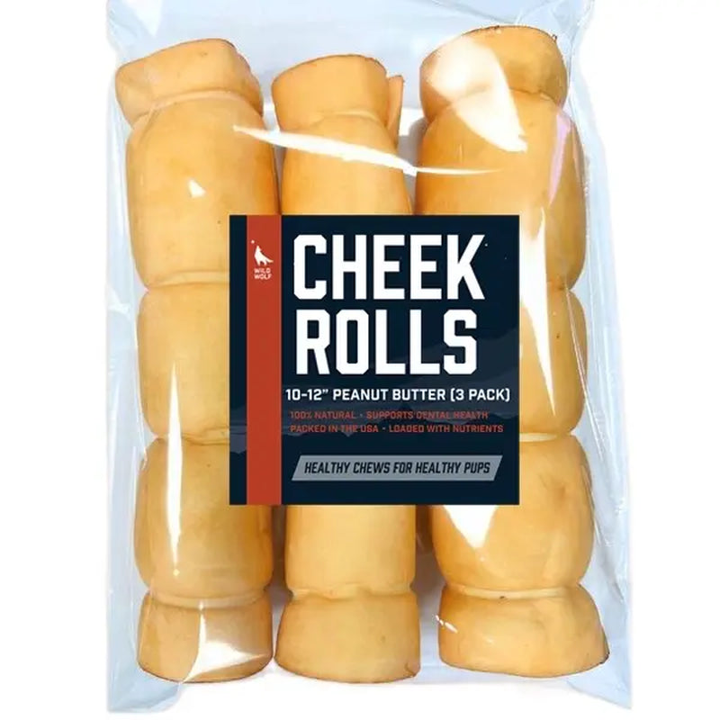 ChewCheek™ All-Natural Peanut Butter Collagen Dog Rolls